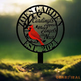 Cardinals Appear When Angels Are Near Metal Stake Custom Cardinal Metal Name Sign Bird Metal Sign Gift For Gardener