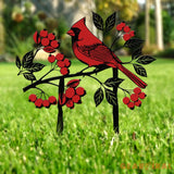 Cardinals Garden Metal Sign with Stake Cardinal Garden Stake Cardinal Sign Cardinal Sign Cardinal Yard Art Christmas