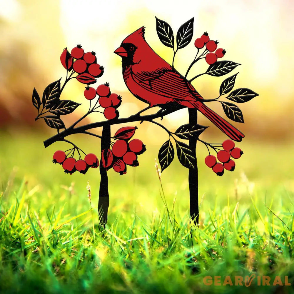 Cardinals Garden Metal Sign with Stake Cardinal Garden Stake Cardinal Sign Cardinal Sign Cardinal Yard Art Christmas