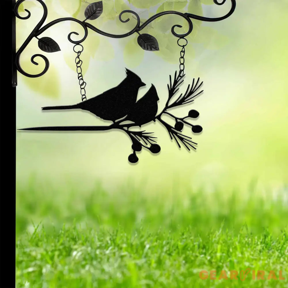 Cardinals Metal Bird Yard Garden Art Metal Yard Art Tree sign Memorial Sign Bird Lover Gifts Patio Decor Christmas Gifts