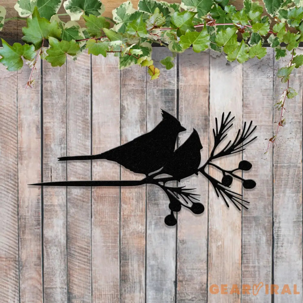 Cardinals Metal Bird Yard Garden Art Metal Yard Art Tree sign Memorial Sign Bird Lover Gifts Patio Decor Christmas Gifts