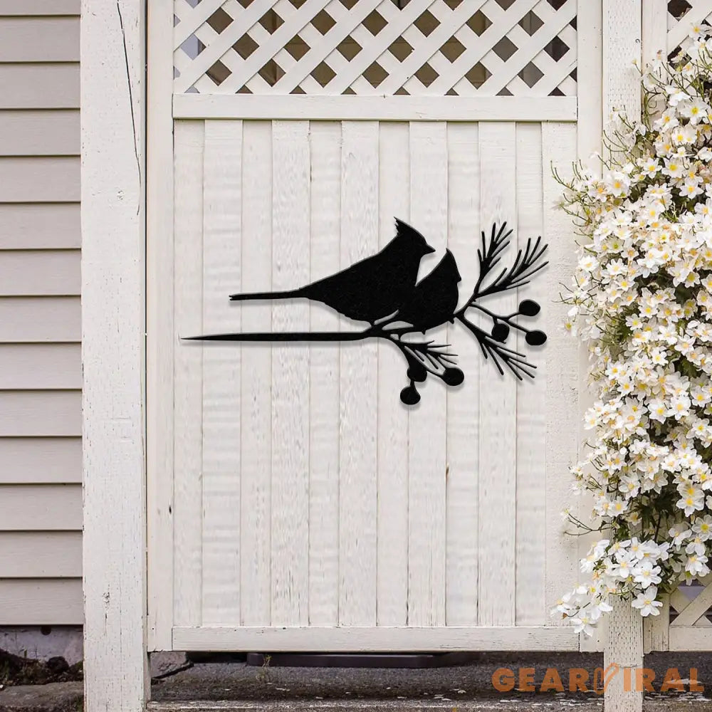 Cardinals Metal Bird Yard Garden Art Metal Yard Art Tree sign Memorial Sign Bird Lover Gifts Patio Decor Christmas Gifts