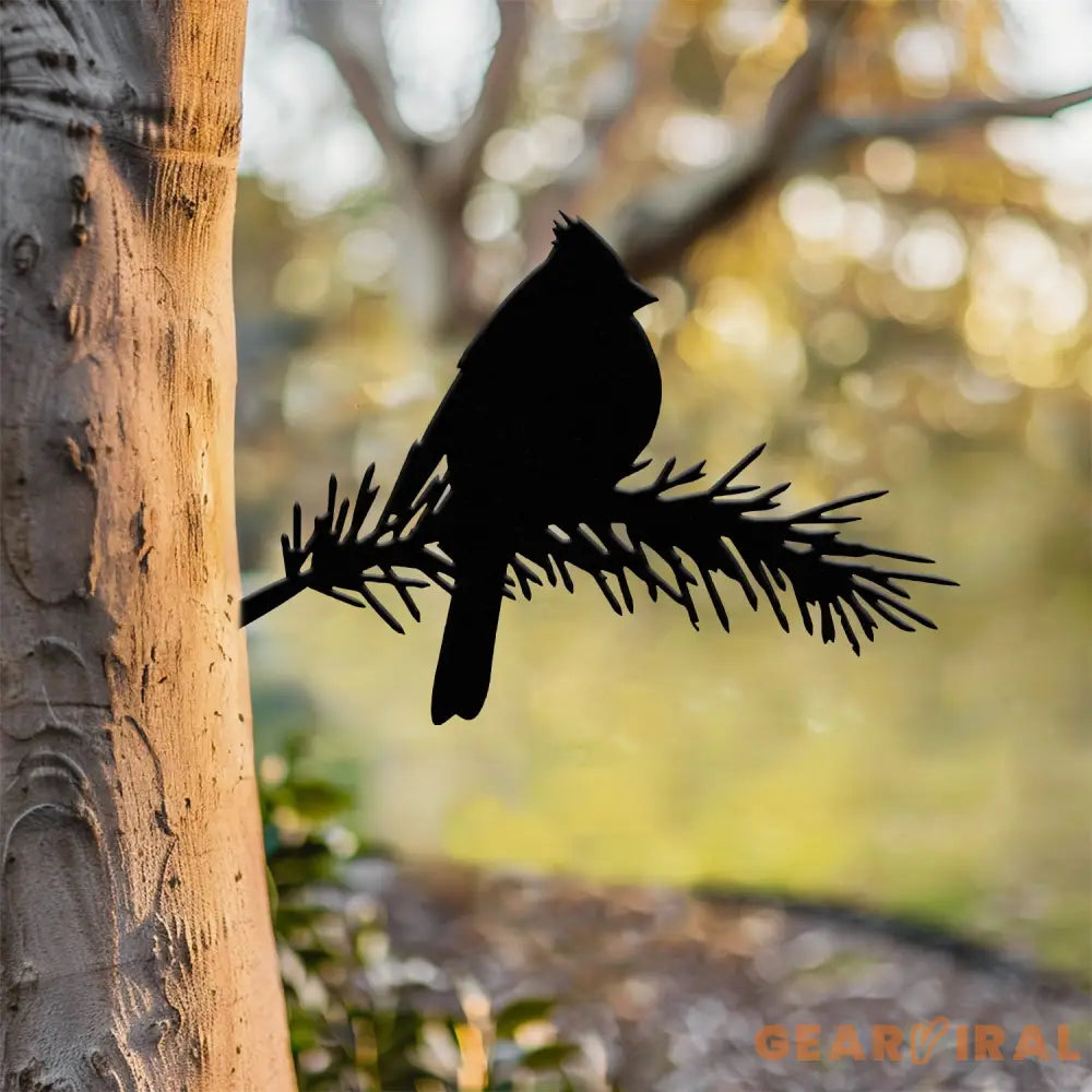 Cardinals Metal Bird Yard Garden Art Metal Yard Art Tree sign Memorial Sign Bird Lover Gifts Patio Decor Christmas Gifts