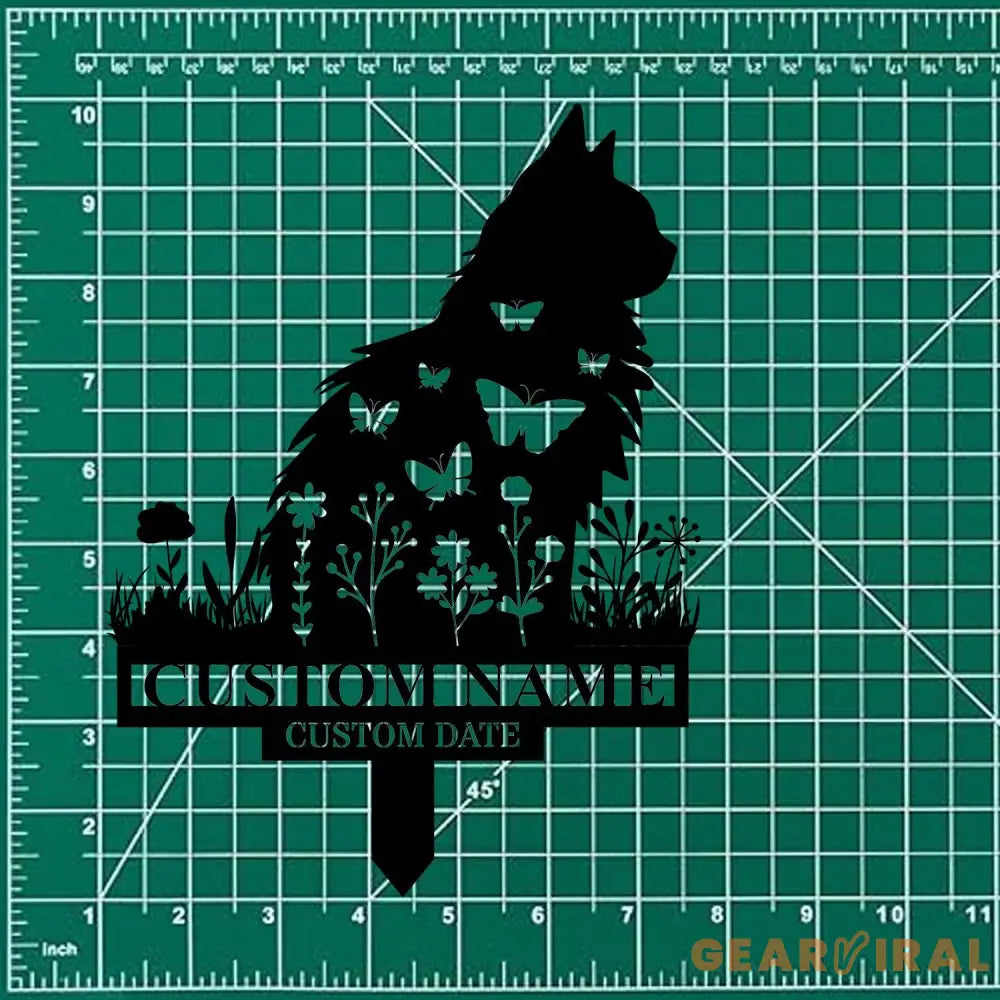Cat Garden Pet Loss Metal Yard Sign Memorial Cat Metal Stake Personalized Cat Garden Sign Pet Loss Gift Garden Decor