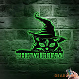 Cat Metal Sign Halloween Black Cat Name Sign Personalized Split Letter Last Name Halloween Sign Outdoor Door Monogram