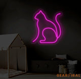 Cat Minimalist Line Neon Sign Cat Led Sign Custom Neon Sign Gift For Kid Cat Shop Light Wall Art Pet Spa Neon Sign Cat