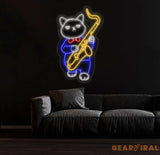 Cat Playing Saxophone Led Sign Cat Playing Saxophone Led Lights Saxophone Neon Sign Custom Neon Sign Saxophone Neon