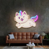 Cat Unicorn Flying LED Neon Sign Light Pop Art