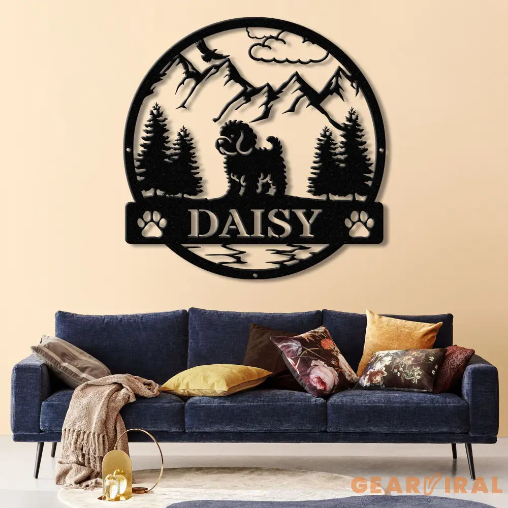 Cavapoo Metal Sign with Led Lights Custom Dog Name Sign Dog Memorial Gift Cavapoo Wall Decor Dog Lovers Wall Art Pet