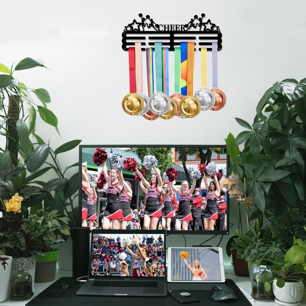 Cheer Cheerleading Medal Holder Pentagram Medals Display Rack Sturdy Steel Metal Holder Wall Mount No Hooks Over 60 Medals | GearViral