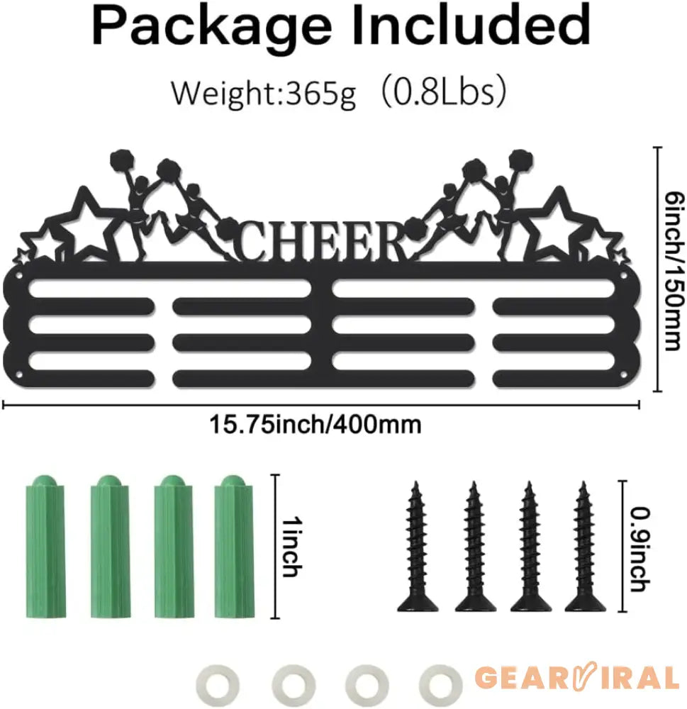 Cheer Cheerleading Medal Holder Pentagram Medals Display Rack Sturdy Steel Metal Holder Wall Mount No Hooks Over 60