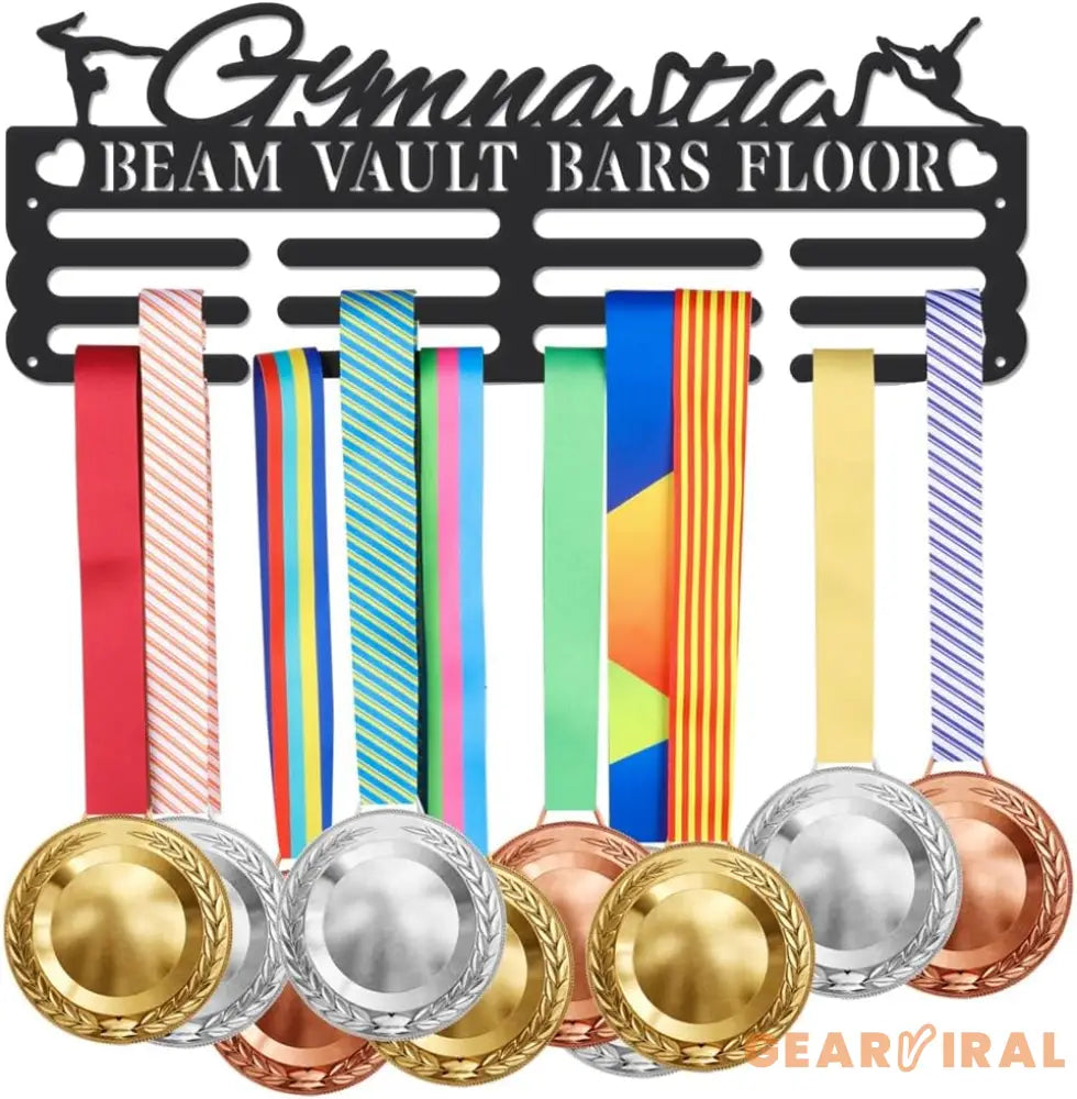 Cheer Cheerleading Medal Holder Pentagram Medals Display Rack Sturdy Steel Metal Holder Wall Mount No Hooks Over 60