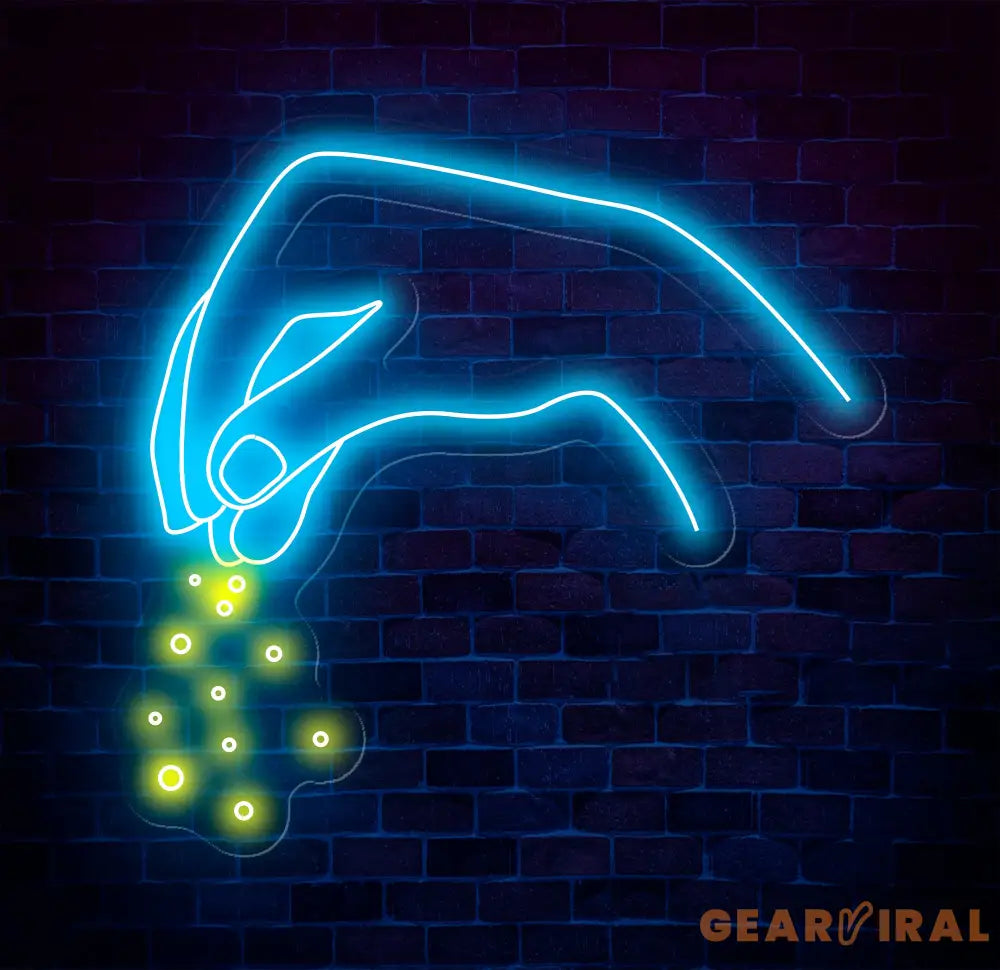 Chef’s Hand Neon Sign Custom Kitchen LED Wall Light Culinary Seasoning Neon Art Chef Decor Cooking Themed Wall Sign for