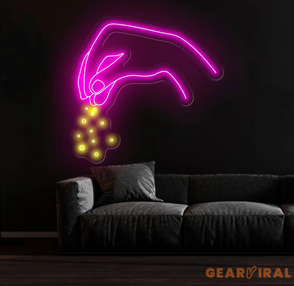 Chef’s Hand Neon Sign Custom Kitchen LED Wall Light Culinary Seasoning Neon Art Chef Decor Cooking Themed Wall Sign for