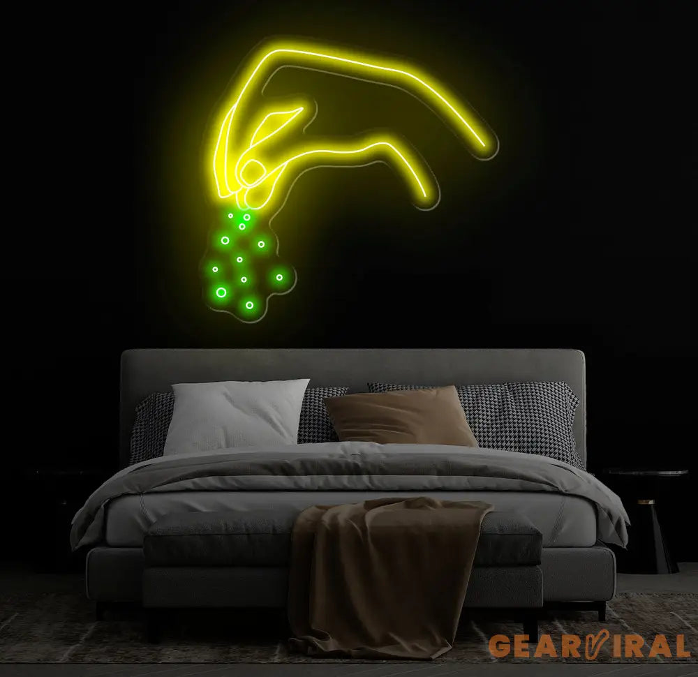 Chef’s Hand Neon Sign Custom Kitchen LED Wall Light Culinary Seasoning Neon Art Chef Decor Cooking Themed Wall Sign for