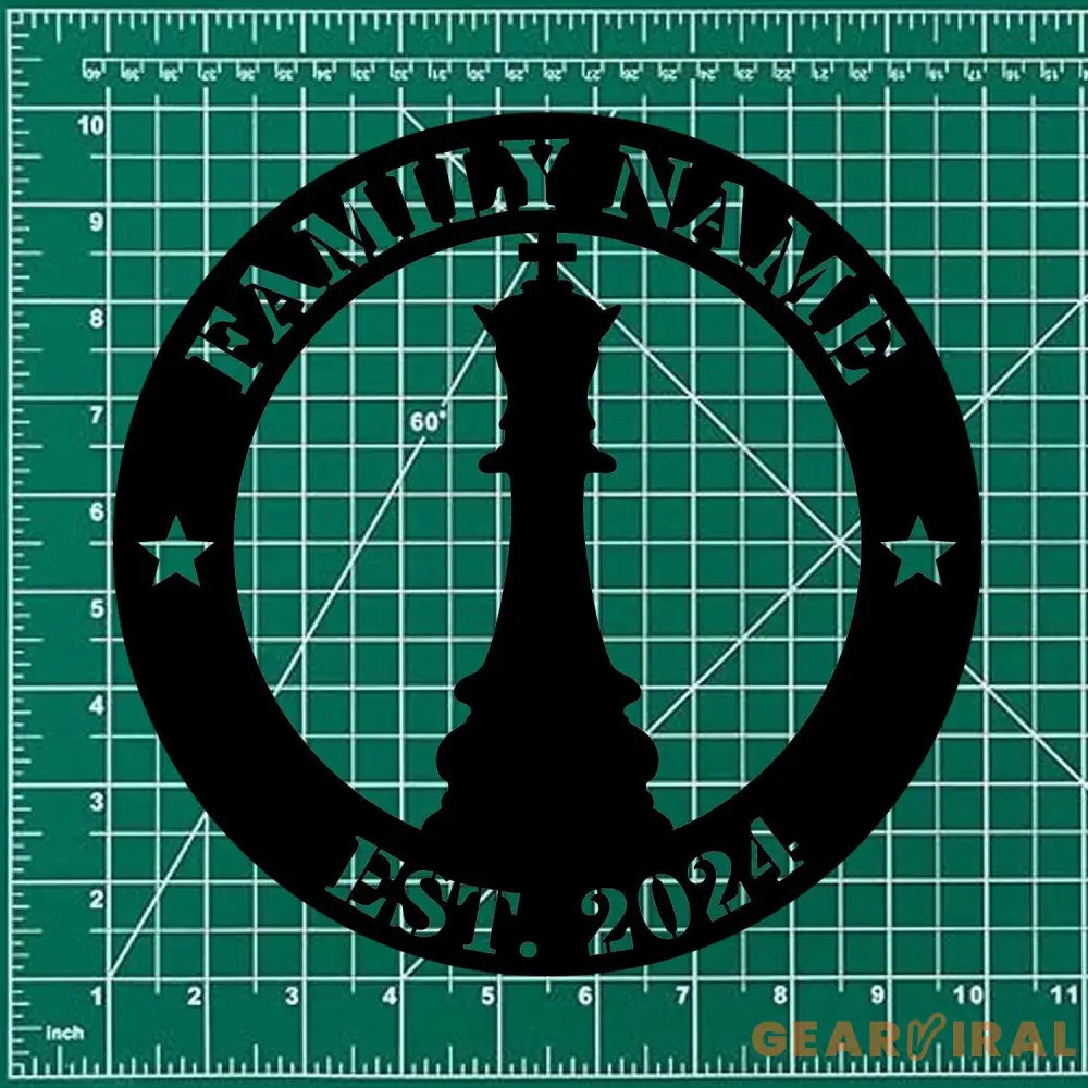 Chess Family Name Metal Sign with LED Lights Personalized Family Name Metal Sign Family Wall Decor Personalized Wall