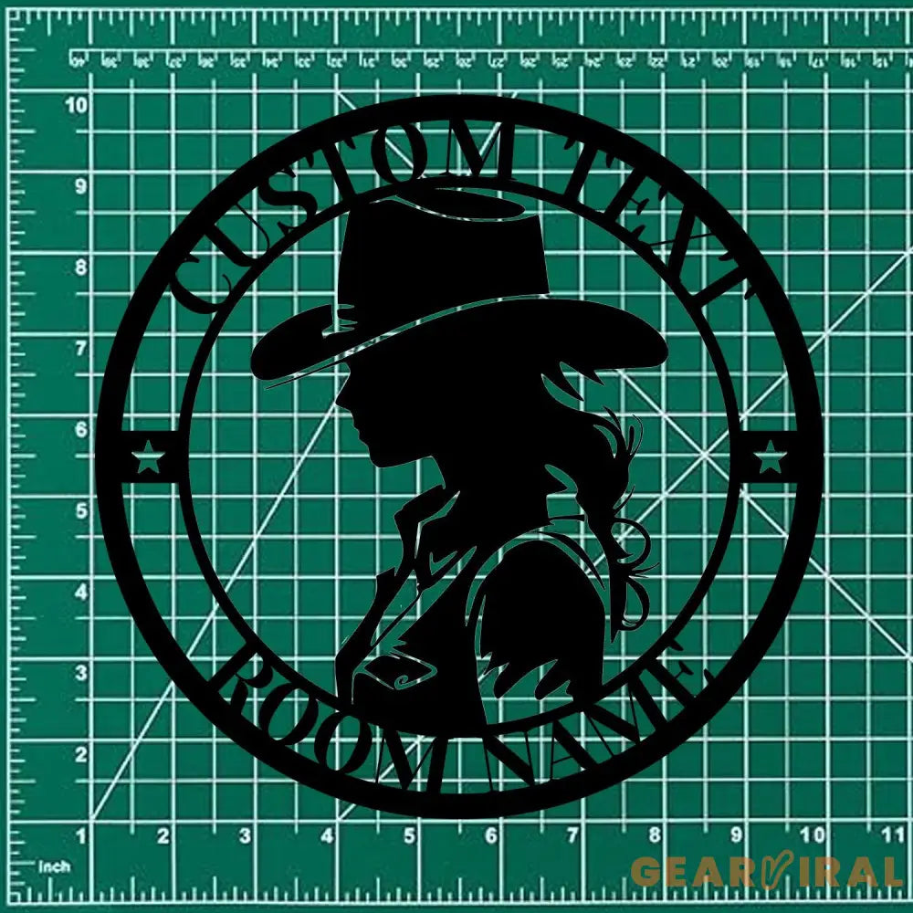 Chic Cowgirl Name Metal Sign with LED Lights Personalized Family Name Metal Sign Family Wall Decor Personalized Wall