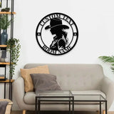 Chic Cowgirl Name Metal Sign with LED Lights Personalized Family Name Metal Sign Family Wall Decor Personalized Wall