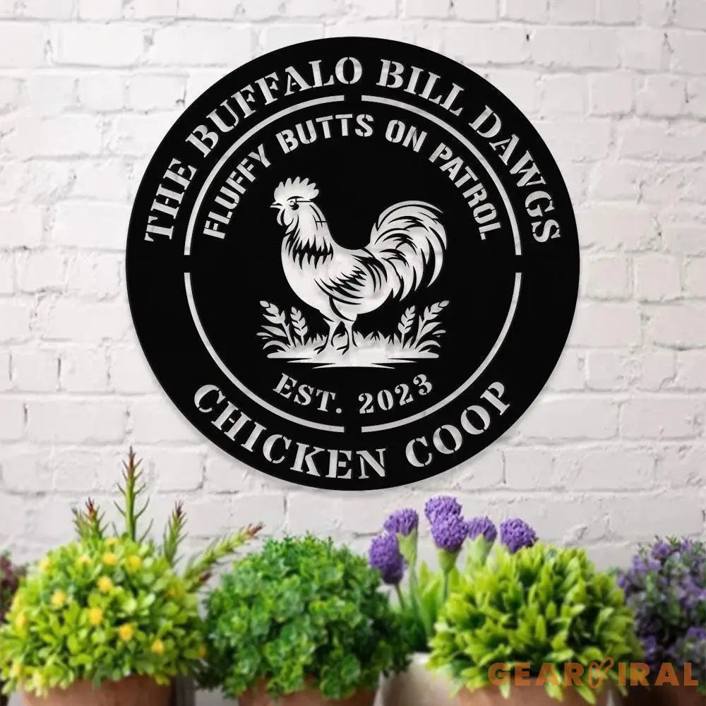 Chicken Coop Family Name Farm Metal Sign - Wall Art Decor - Personalize Farm Home Sign - Metal Farm Family Name - Farm