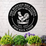 Chicken Coop Family Name Farm Metal Sign - Wall Art Decor - Personalize Farm Home Sign - Metal Farm Family Name - Farm