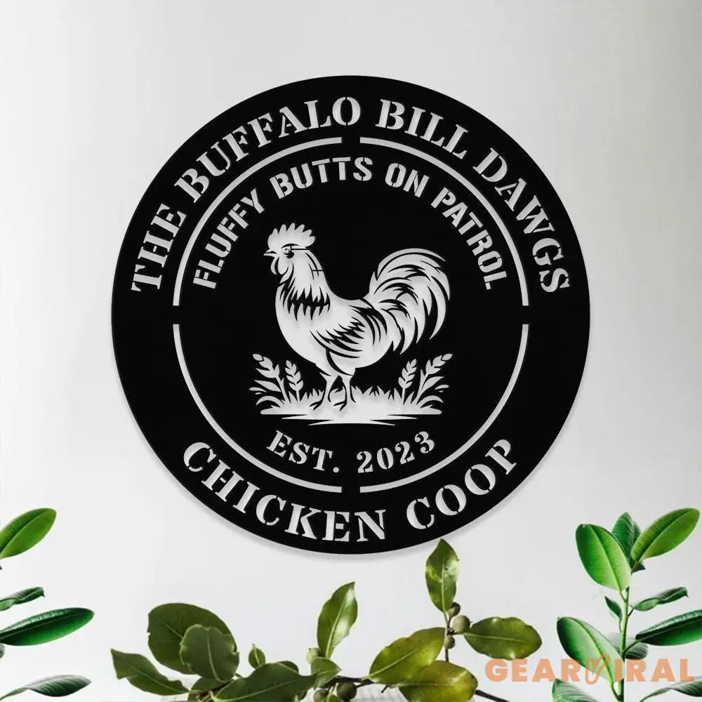 Chicken Coop Family Name Farm Metal Sign - Wall Art Decor - Personalize Farm Home Sign - Metal Farm Family Name - Farm