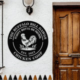 Chicken Coop Family Name Farm Metal Sign - Wall Art Decor - Personalize Farm Home Sign - Metal Farm Family Name - Farm