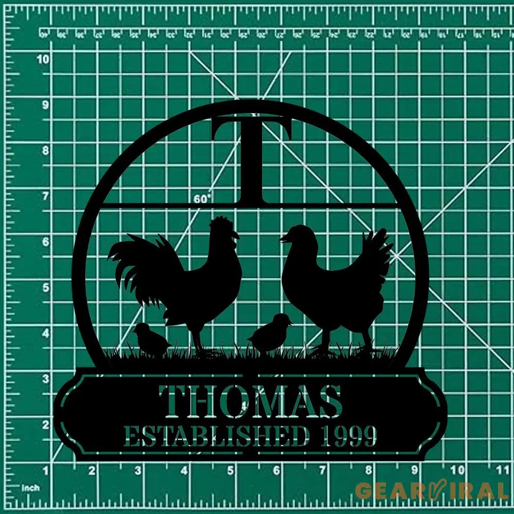 Chicken custom Metal Art Personalized Cut to Order Closing Gift Metal Monogram Housewarming Wedding Monogram Anniversary