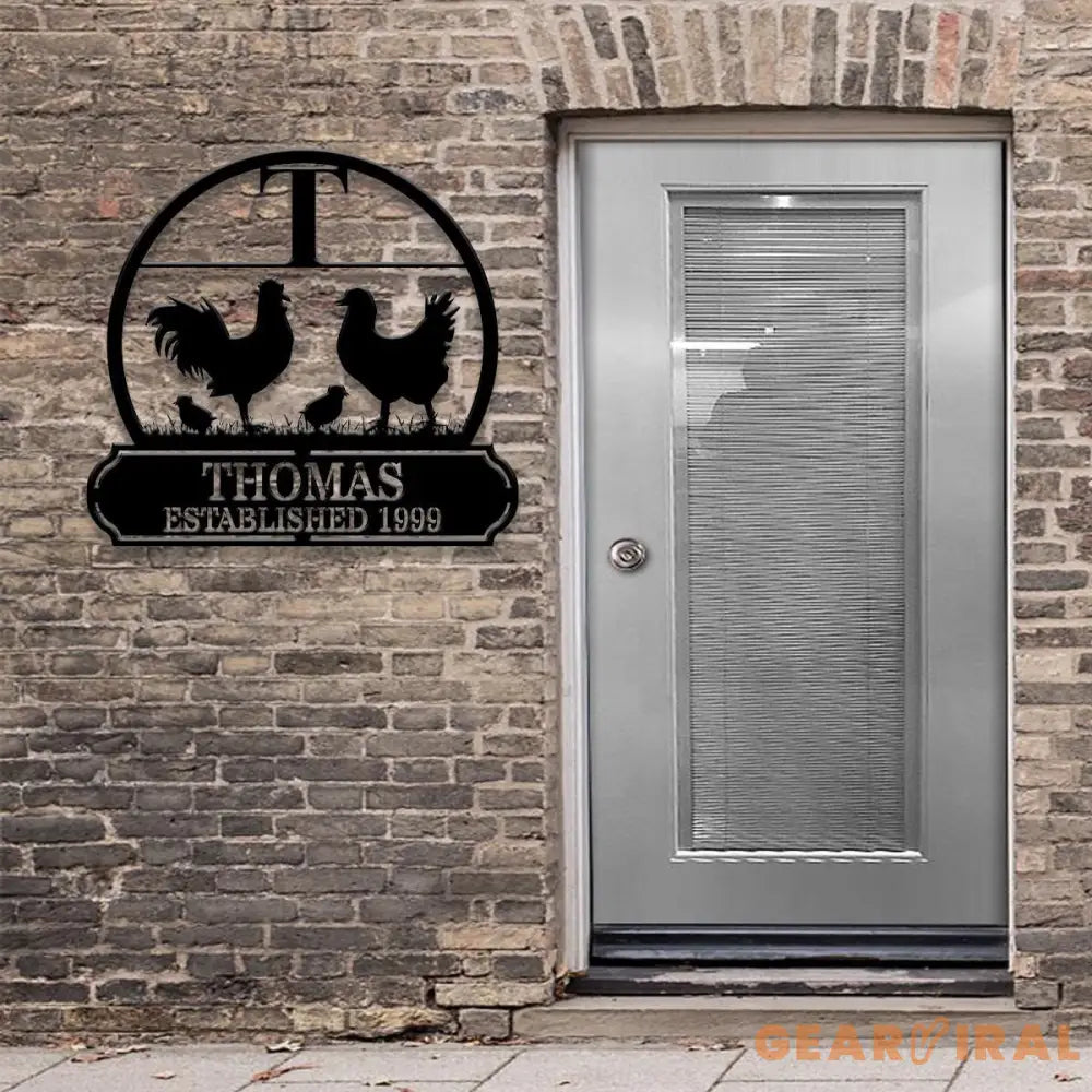 Chicken custom Metal Art Personalized Cut to Order Closing Gift Metal Monogram Housewarming Wedding Monogram Anniversary