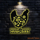 Chicken Family Name Farm Metal Sign - Wall Farm Decor - Personalize Farm Home Sign - Metal Farm Family Name - Garden