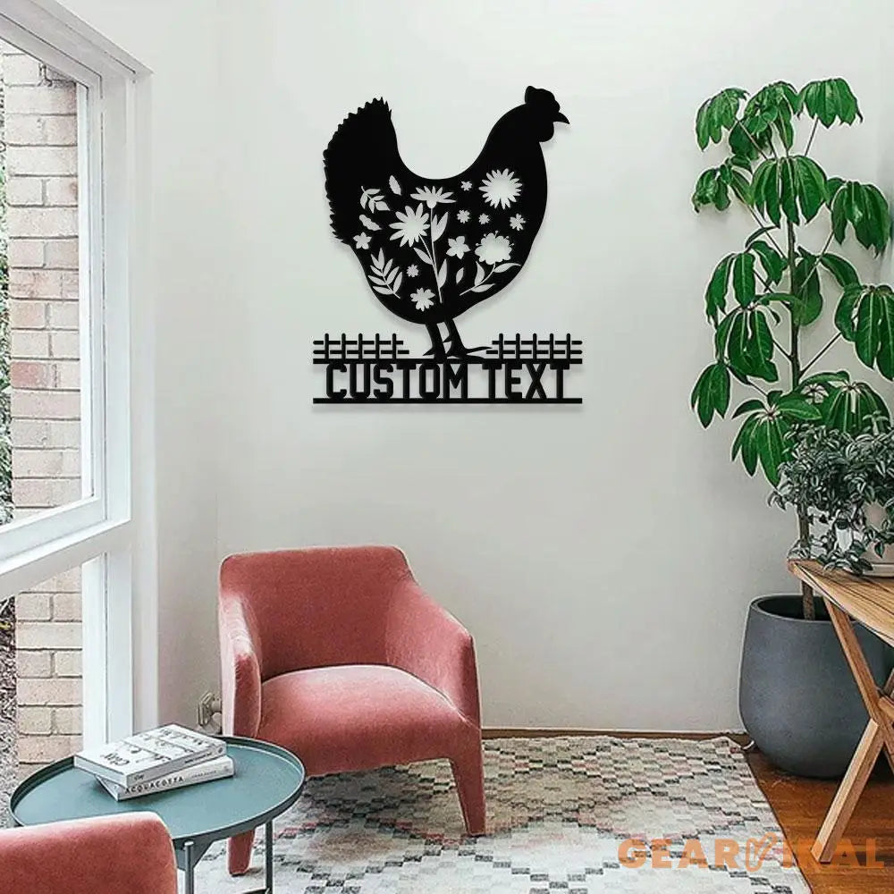 Chicken Family Name Farm Metal Sign - Wall Farm Decor - Personalize Farm Home Sign - Metal Farm Family Name - Garden
