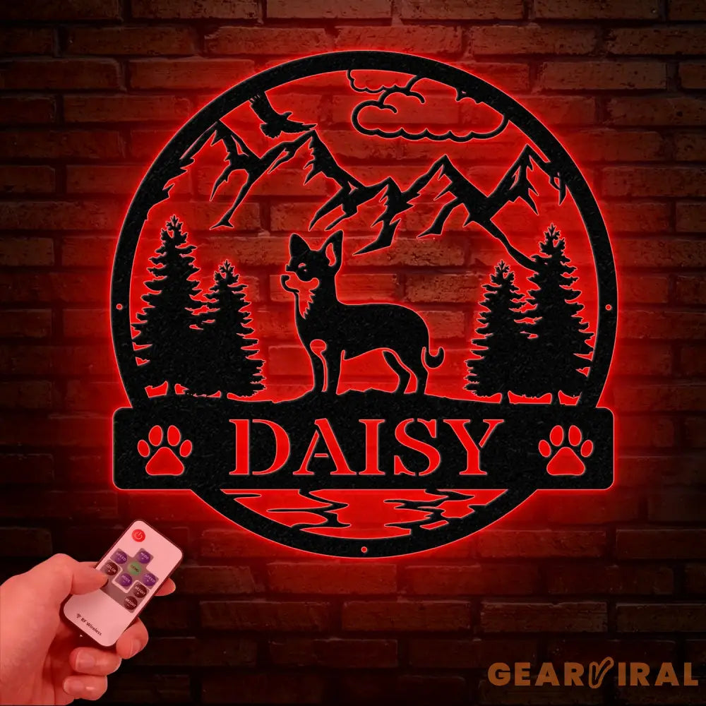 Chihuahua Metal Sign Custom Dog Name Sign Dog Memorial Gift Chihuahua Wall Decor Dog Lovers Wall Art Pet Lover Gift Dog