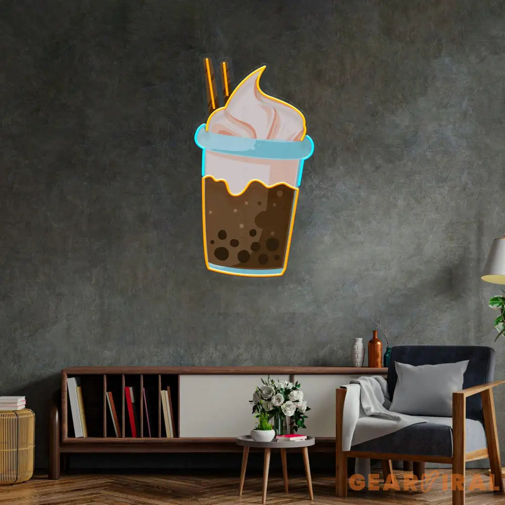 Choco Milktea Led Neon Acrylic Artwork