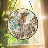 Christian Cross Stained Glass Suncatcher Sunset Cross Window Hanging Religious Home Decor Jesus Faith Ornament Floral