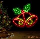 Christmas Bell Neon Sign - Jingle Bell LED Christmas Tree Light Merry Christmas Neon Sign for Home Room Wall Decor
