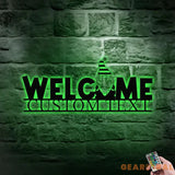 Christmas Custom Name Metal Sign Name Sign Personalized Split Letter Last Name Halloween Sign,Outdoor Door Monogram