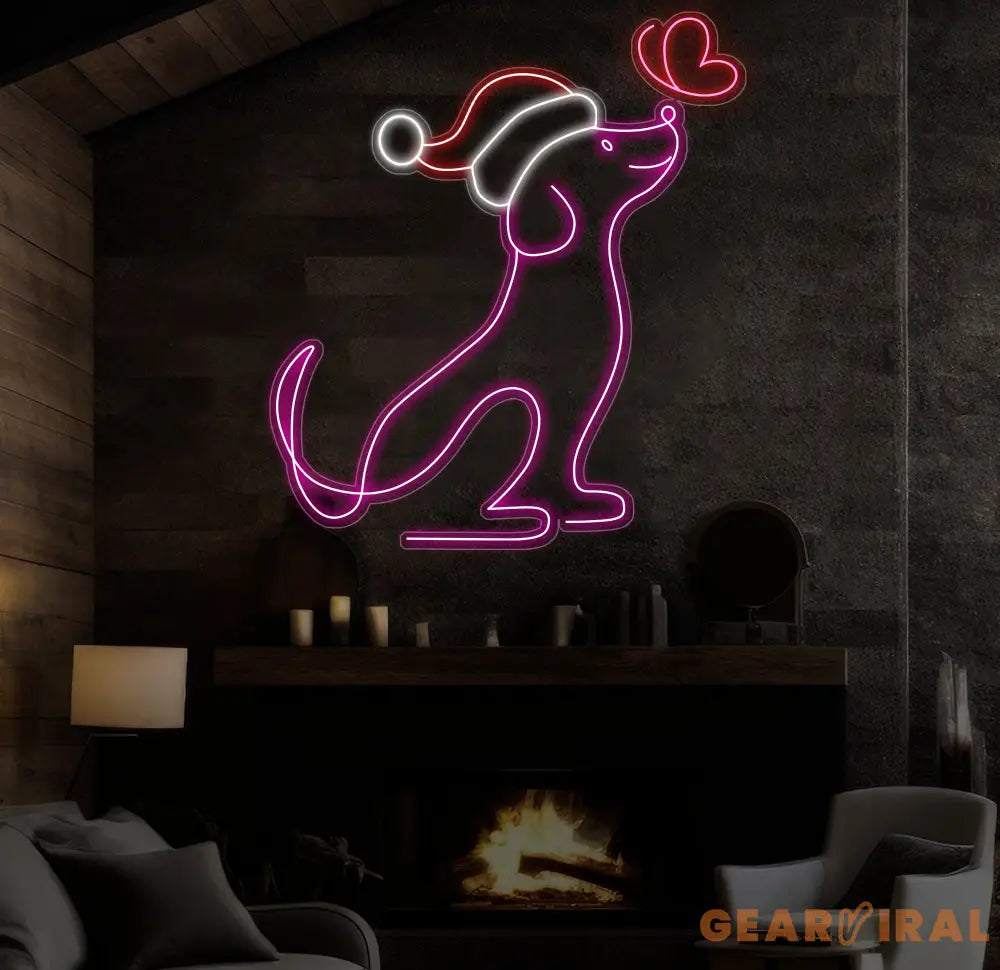 Christmas Neon Sign For Dog Pet Shop Decor Pet Clinic Christmas Led Sign Custom Neon Sign Merry Xmas Decor Sign