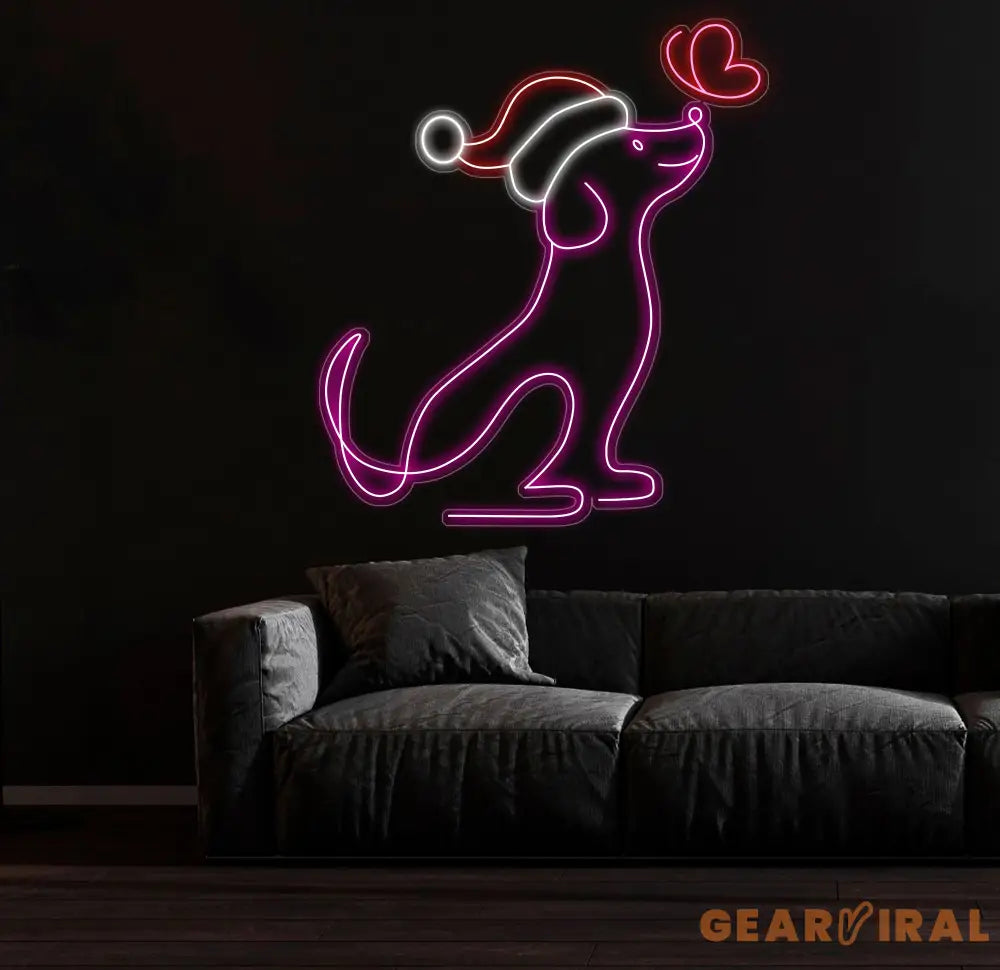 Christmas Neon Sign For Dog Pet Shop Decor Pet Clinic Christmas Led Sign Custom Neon Sign Merry Xmas Decor Sign