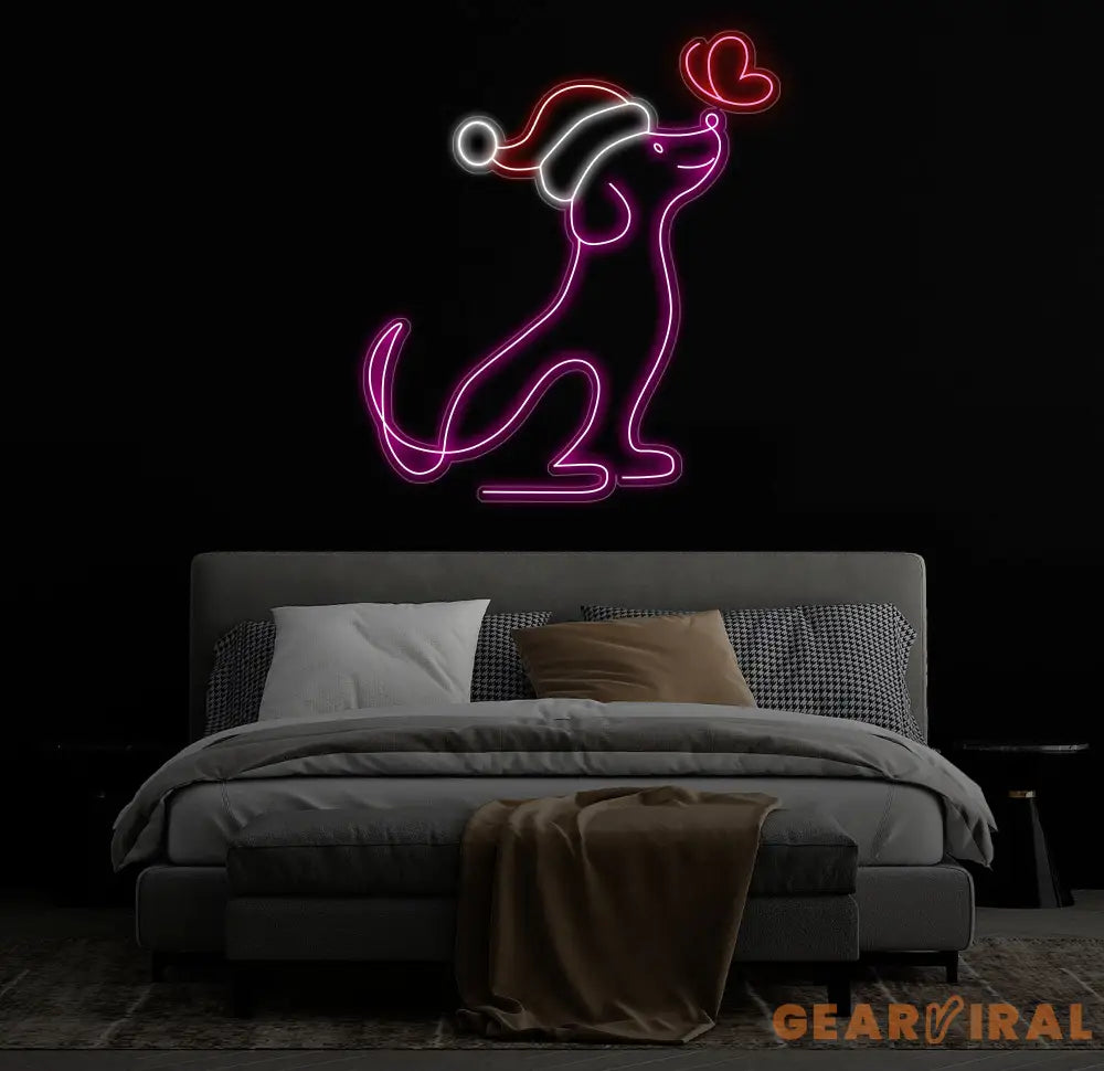 Christmas Neon Sign For Dog Pet Shop Decor Pet Clinic Christmas Led Sign Custom Neon Sign Merry Xmas Decor Sign