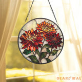 Chrysanthemum Stained Glass Suncatcher Mother’s Day Gift for Mom or Grandma Birth Month Flower Decor Birthday Window