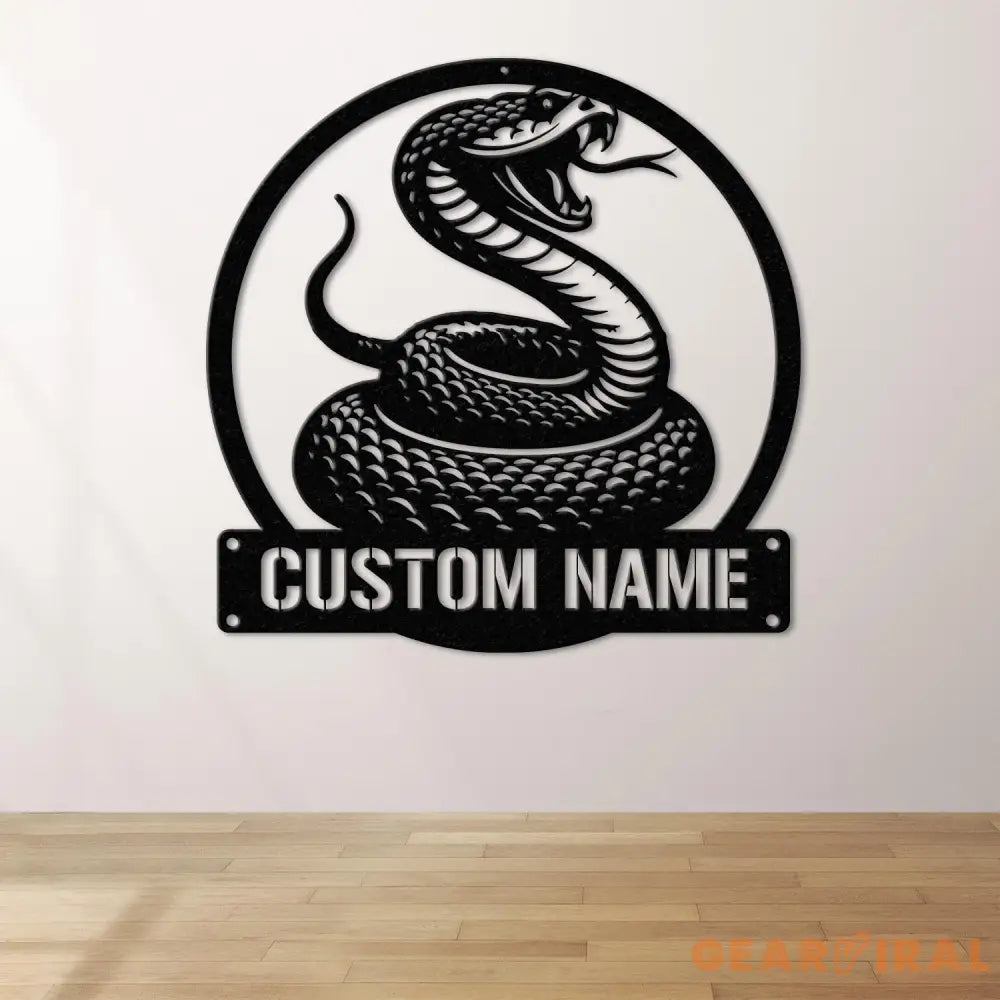 Cobra Snake Metal Sign with LED Lights Custom Snake Wall Art Personalized Cobra Metal Decor for Garage or Man Cave