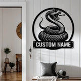 Cobra Snake Metal Sign with LED Lights Custom Snake Wall Art Personalized Cobra Metal Decor for Garage or Man Cave