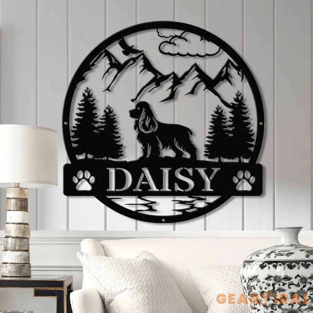 Cocker Spaniel Metal Sign Custom Dog Name Sign Hunting Dog Custom Sign Cocker Spaniel Wall Decor Dog Lovers Wall Art