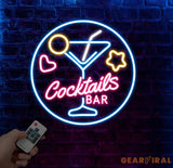 Cocktail Bar Neon Sign Custom Cocktail Bar Glass LED Neon Light Home Wall Decor Bar Led Sign Pub Led Signs Cocktails