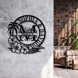Coconut Tree Welcome Letter Sign Metal Wall Art, Wall Art LED Light, Door Decor, Home Decor - Gearviral