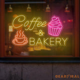 Coffee & Bakery Neon Sign - LED Wall Decor for Coffee Shops and Bakeries - Perfect Light for Cafes Restaurants and