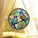 Colorful Bird Stained Glass Suncatcher Bird Window Hanging Bird Ornament Bird Nerd Bird Lover Gift Anniversary Gift