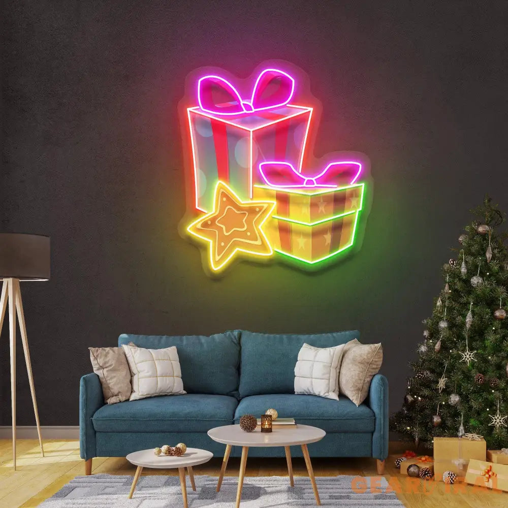 Colorful Christmas Gifts LED Neon Acrylic Artwork