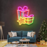 Colorful Christmas Gifts LED Neon Acrylic Artwork