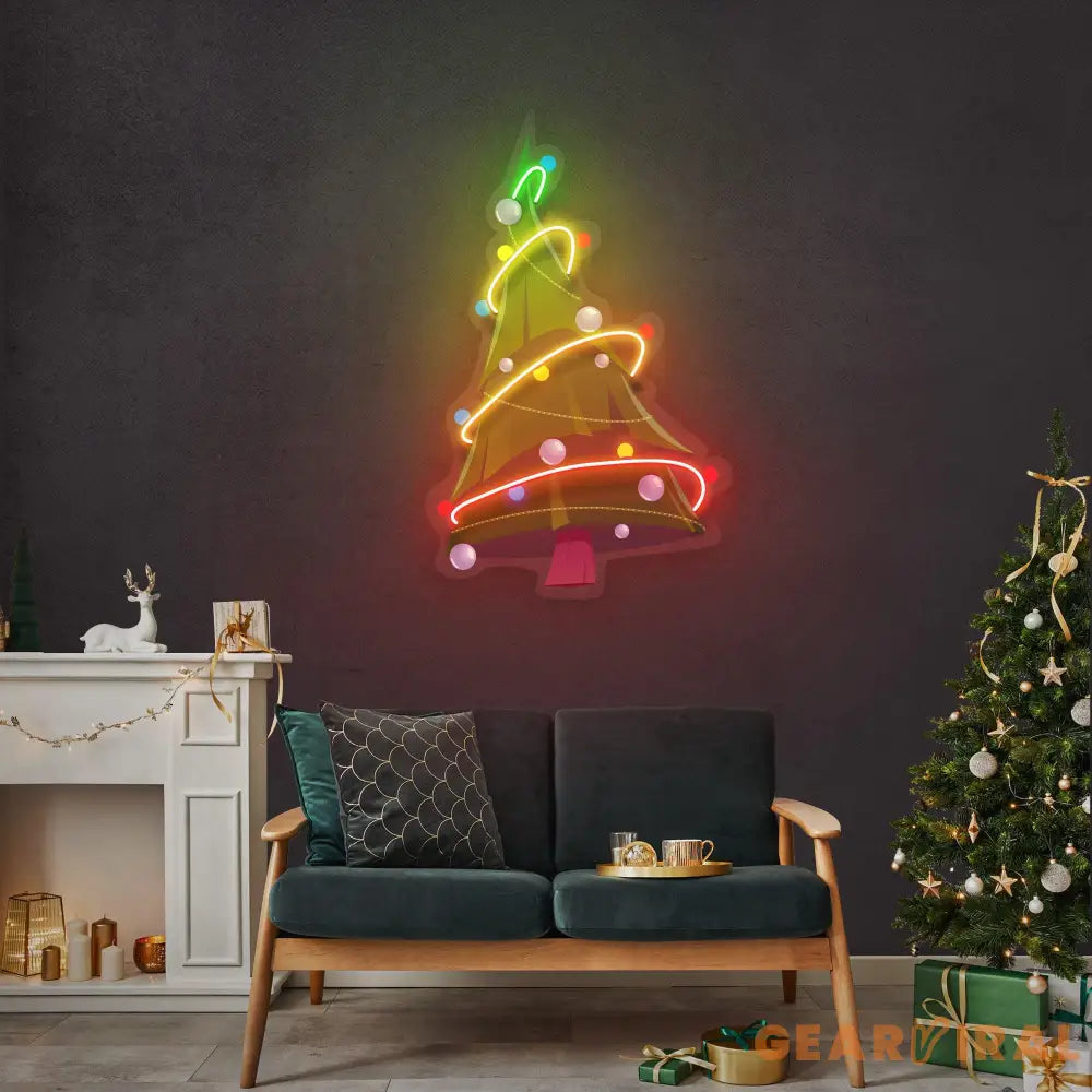 Colorful Christmas Tree LED Neon Acrylic Artwork