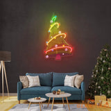 Colorful Christmas Tree LED Neon Acrylic Artwork